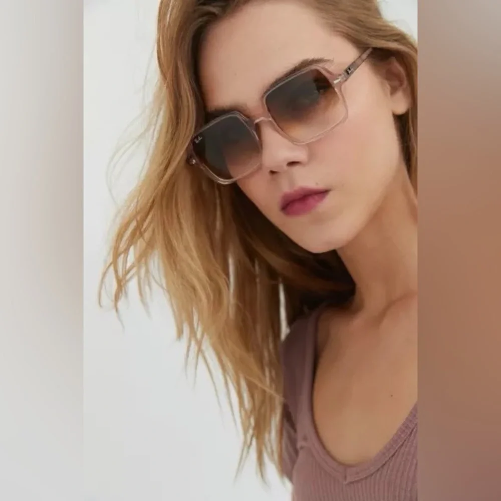 Ray-Ban 1281/51 Sunglasses transparent Brown Large Square Frame Rb1973 - Picture 6 of 12